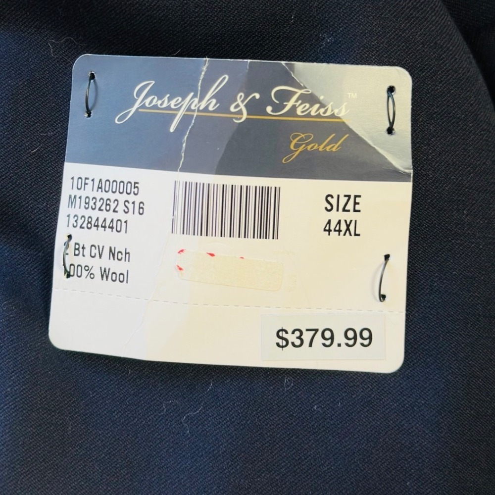 Joseph & Feiss Gold Blazer NWT 44XL Navy Blue New Wool Classic Fit 2-Button - Picture 4 of 8